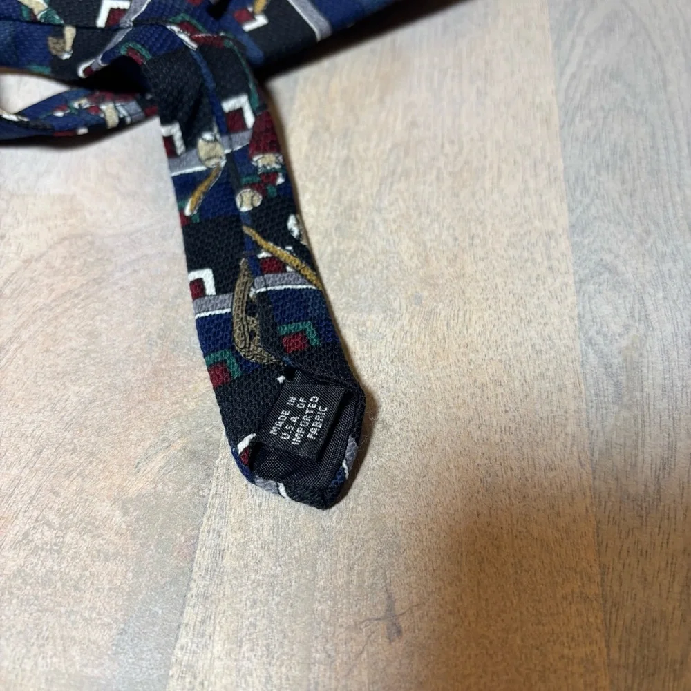 Men's Sports-Themed Tie polyester made in USA baseball player baseball bat glove